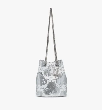 Borsa a secchiello Himmel in pelle Monogram con paillettes