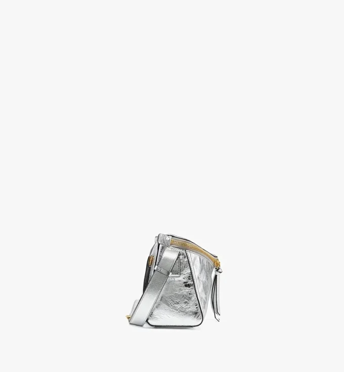 Borsa a tracolla Diamant 3D in pelle di vitello metallizzata Borsa a tracolla Diamant 3D in pelle di vitello metallizzata