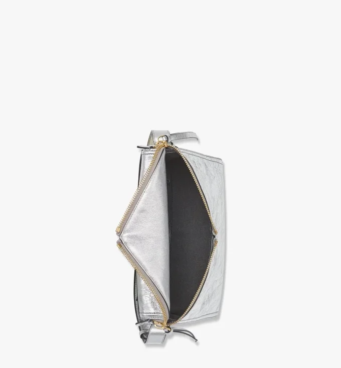 Borsa a tracolla Diamant 3D in pelle di vitello metallizzata Borsa a tracolla Diamant 3D in pelle di vitello metallizzata