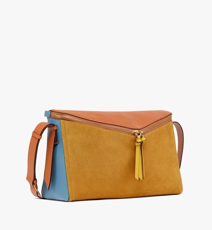 Borsa a tracolla Diamant 3D in pelle scamosciata e pelle di vitello Borsa a tracolla Diamant 3D in pelle scamosciata e pelle di vitello