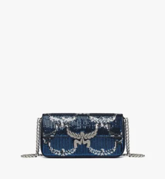Borsa a tracolla Himmel in pelle con monogramma di paillettes