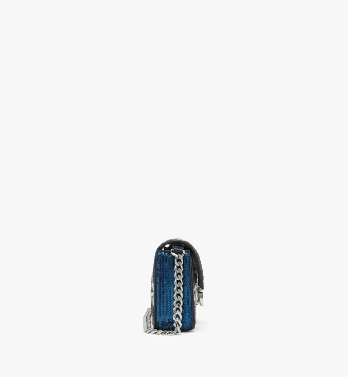 Borsa a tracolla Himmel in pelle con monogramma di paillettes Borsa a tracolla Himmel in pelle con monogramma di paillettes