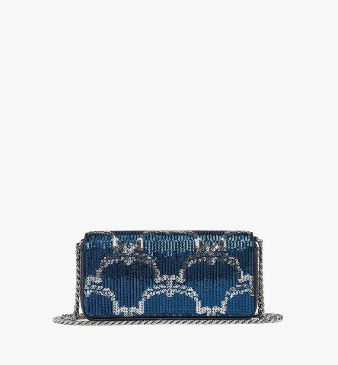 Borsa a tracolla Himmel in pelle con monogramma di paillettes Borsa a tracolla Himmel in pelle con monogramma di paillettes