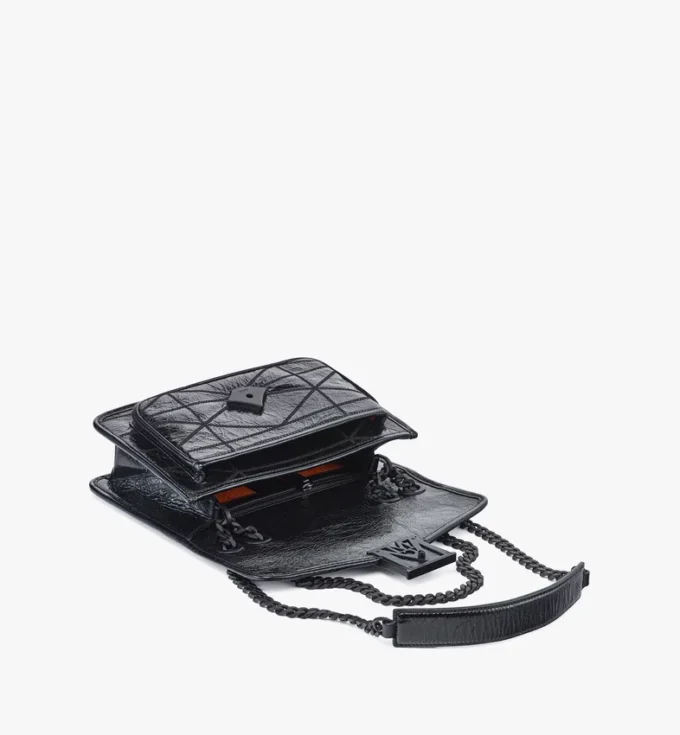 Borsa a tracolla trapuntata Travia in pelle martellata