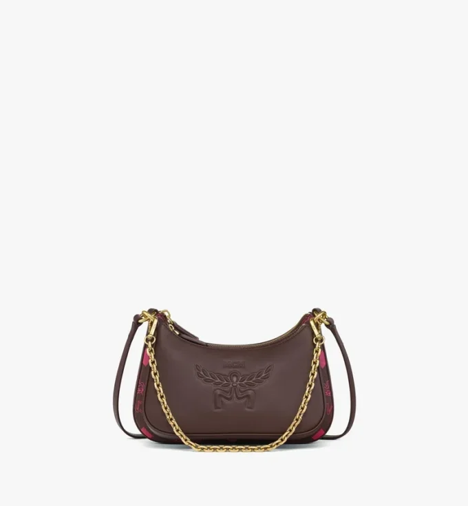Borsa Hobo Aren Duo in tela Maxi Visetos e pelle di vitello
