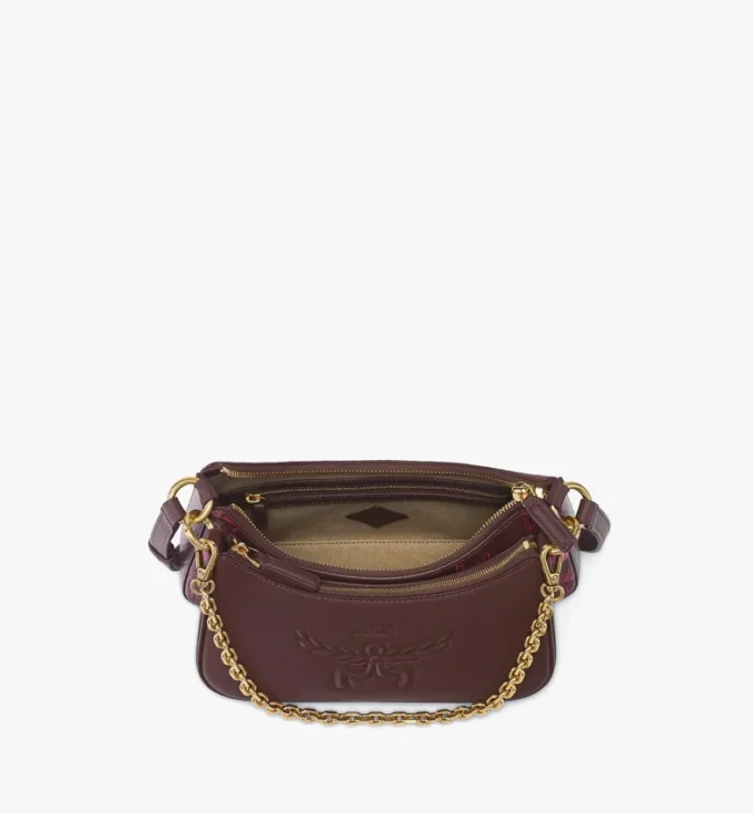 Borsa Hobo Aren Duo in tela Maxi Visetos e pelle di vitello