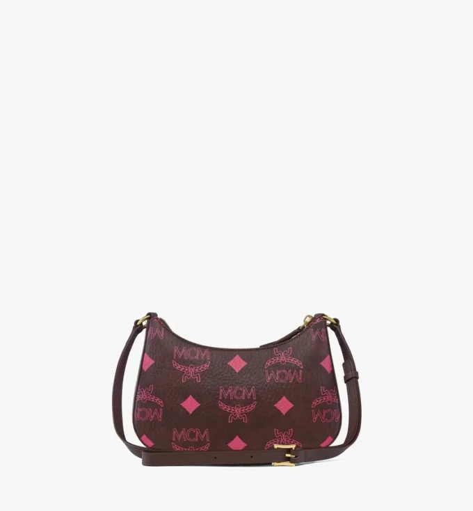 Borsa Hobo Aren Duo in tela Maxi Visetos e pelle di vitello