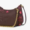 Borsa Hobo Aren Duo in tela Maxi Visetos e pelle di vitello