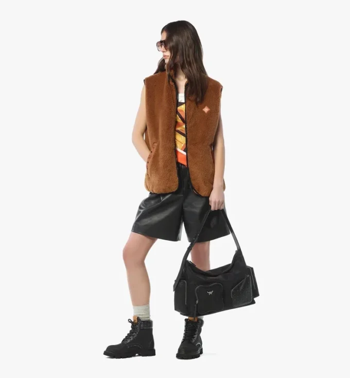 Borsa Hobo con cerniera Aren in Econyl® e pelle con stampa Monogram Borsa Hobo con cerniera Aren in Econyl® e pelle con stampa Monogram