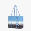 Borsa shopper Toni con chiusura superiore a zip in tela Visetos sfumato