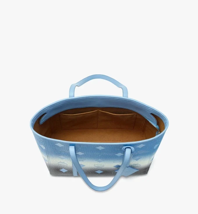 Borsa shopper Toni con chiusura superiore a zip in tela Visetos sfumato
