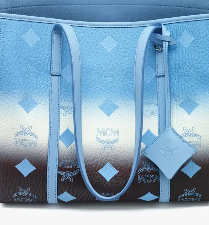 Borsa shopper Toni con chiusura superiore a zip in tela Visetos sfumato