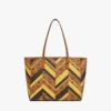 Borsa shopper Toni Top-Zip in tela Visetos Mega Herringbone