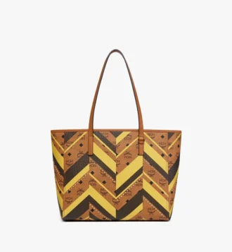 Borsa shopper Toni Top-Zip in tela Visetos Mega Herringbone