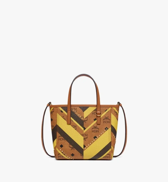 Borsa shopper Toni Top-Zip in tela Visetos Mega Herringbone