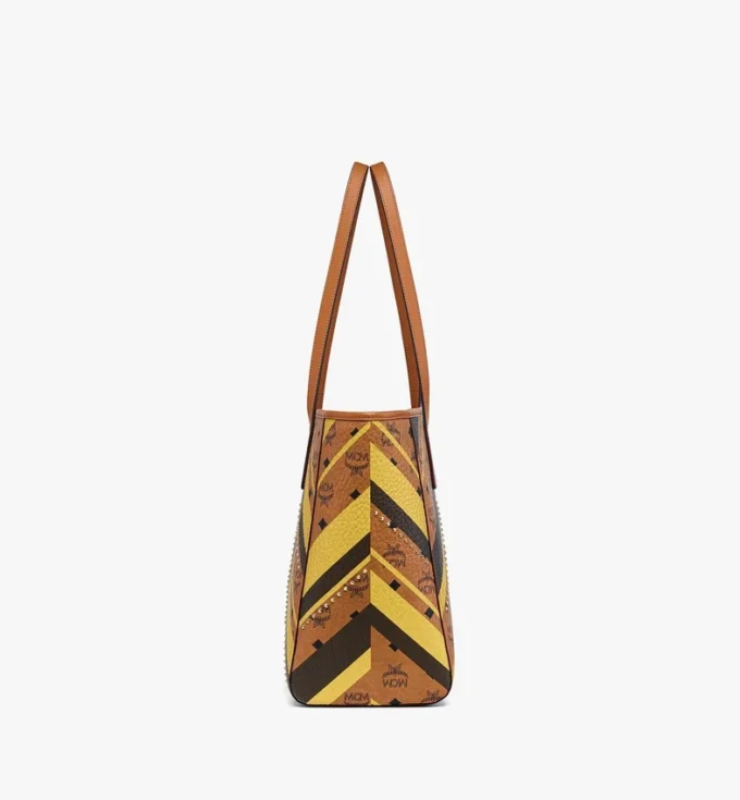 Borsa shopper Toni Top-Zip in tela Visetos Mega Herringbone