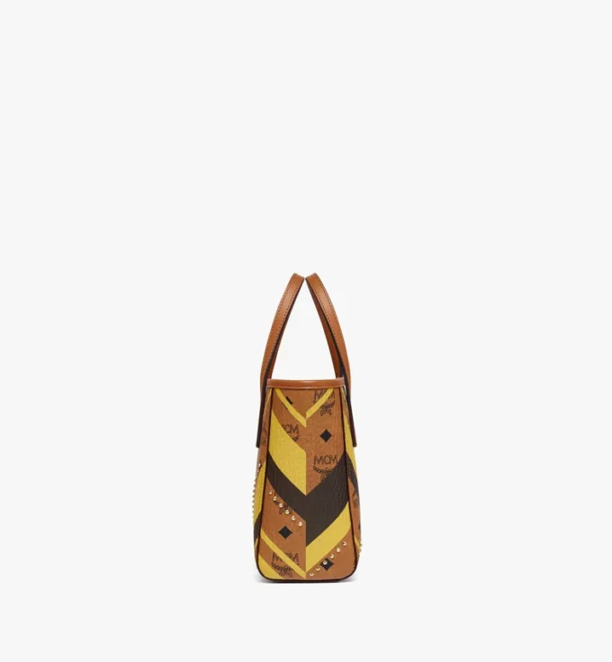 Borsa shopper Toni Top-Zip in tela Visetos Mega Herringbone