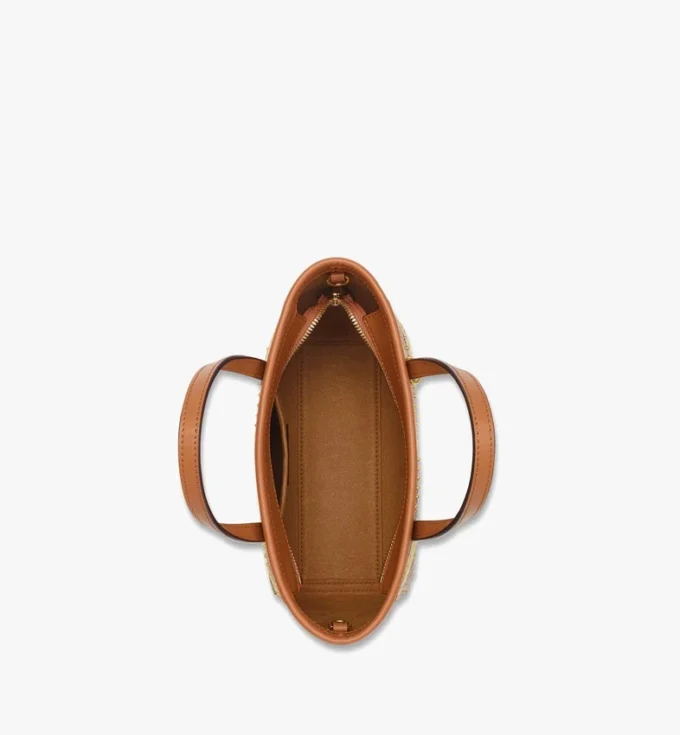 Borsa shopper Toni Top-Zip in tela Visetos Mega Herringbone