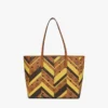 Borsa shopper Toni Top-Zip in tela Visetos Mega Herringbone