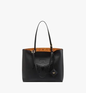 Borsa shopping Himmel in pelle con logo goffrato