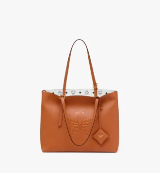 Borsa shopping Himmel in pelle con logo goffrato