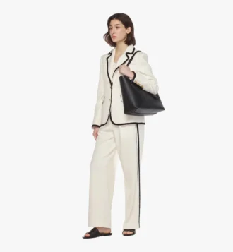 Borsa shopping Himmel in pelle con logo goffrato