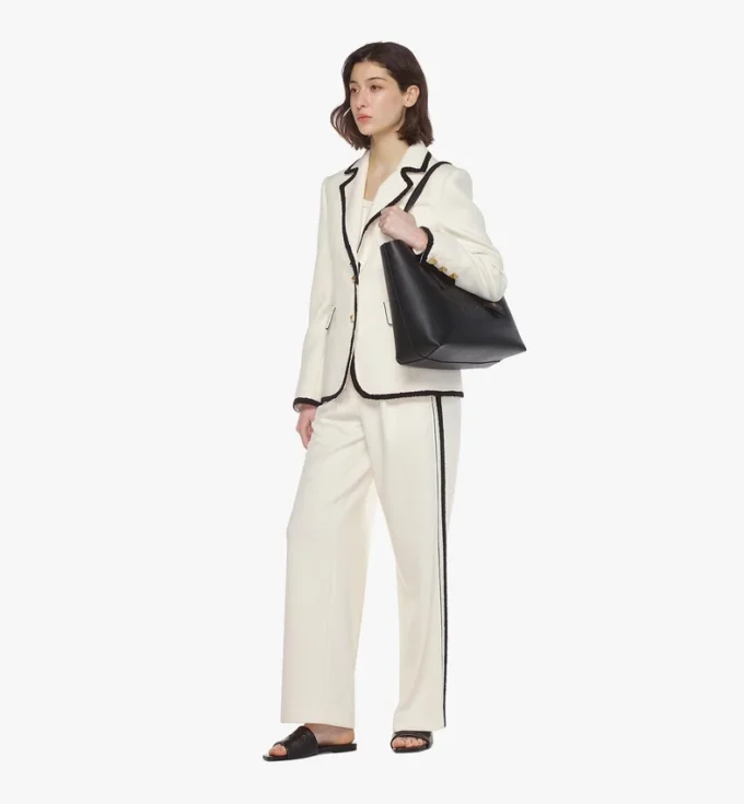 Borsa shopping Himmel in pelle con logo goffrato