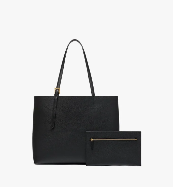 Borsa shopping Himmel in pelle con logo goffrato