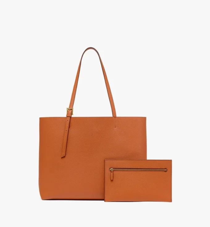 Borsa shopping Himmel in pelle con logo goffrato