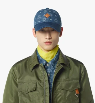 Cappellino classico in jacquard di denim con monogramma Cappellino classico in jacquard di denim con monogramma