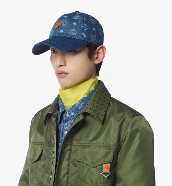 Cappellino classico in jacquard di denim con monogramma Cappellino classico in jacquard di denim con monogramma