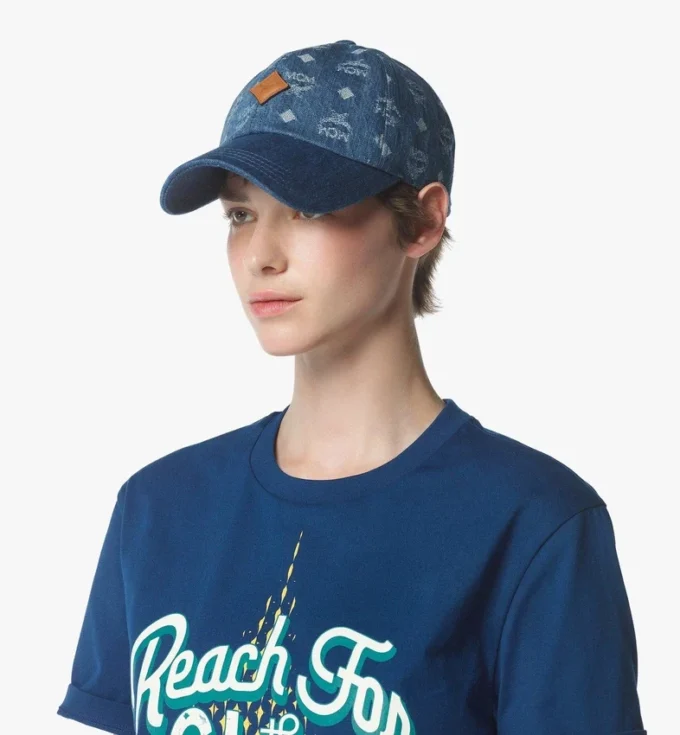 Cappellino classico in jacquard di denim con monogramma Cappellino classico in jacquard di denim con monogramma