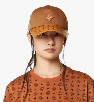 Cappellino Diamond in cotone e pelle con stampa Monogram Cappellino Diamond in cotone e pelle con stampa Monogram