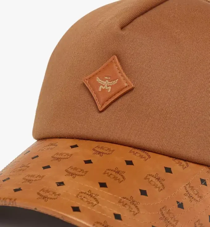 Cappellino Diamond in cotone e pelle con stampa Monogram Cappellino Diamond in cotone e pelle con stampa Monogram