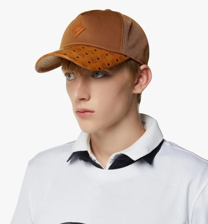 Cappellino Diamond in cotone e pelle con stampa Monogram Cappellino Diamond in cotone e pelle con stampa Monogram