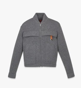 Cardigan con zip in lana e cashmere riciclato
