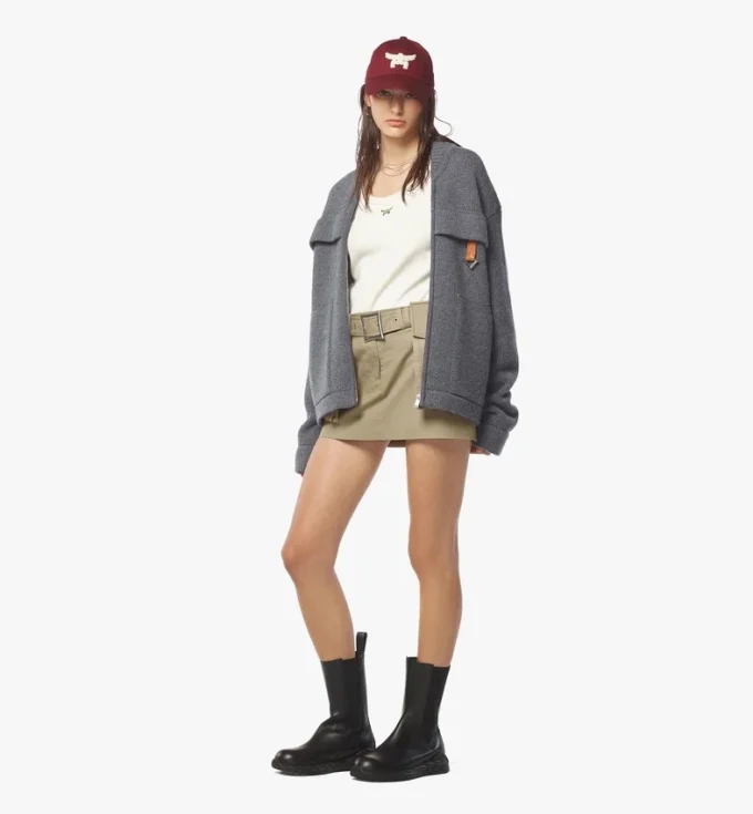 Cardigan con zip in lana e cashmere riciclato Cardigan con zip in lana e cashmere riciclato