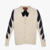 Cardigan intarsiato con alloro