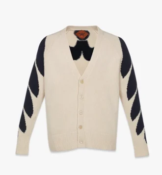 Cardigan intarsiato con alloro