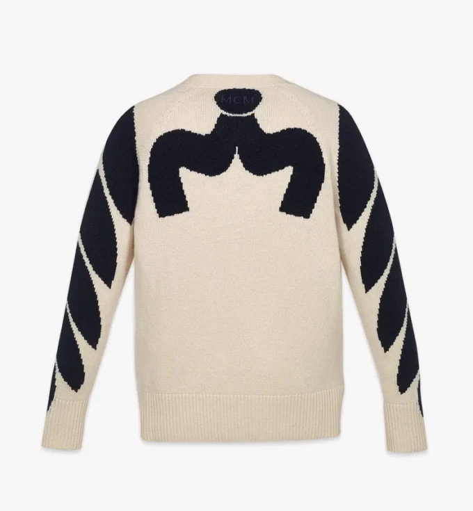 Cardigan intarsiato con alloro