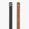 Cintura Claus con fibbia a “M” scanalata da 1,5″ in pelle martellata