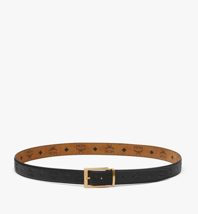 Cintura reversibile Aren da 3,3 cm in pelle Monogram goffrata