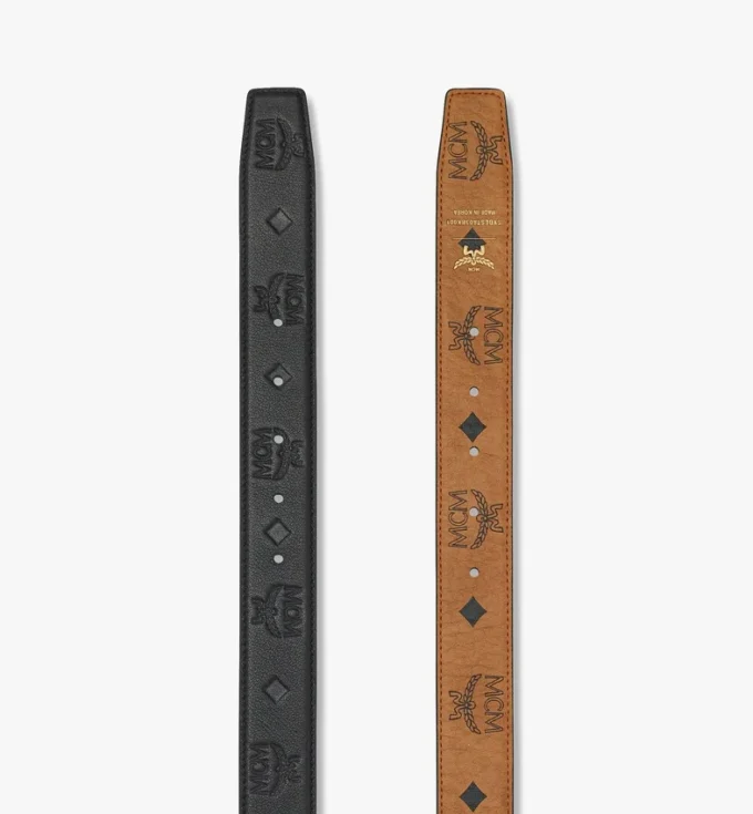 Cintura reversibile Aren da 3,3 cm in pelle Monogram goffrata
