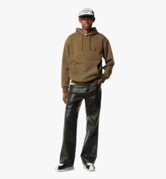 Felpa con cappuccio in ponte con patch con logo Essential