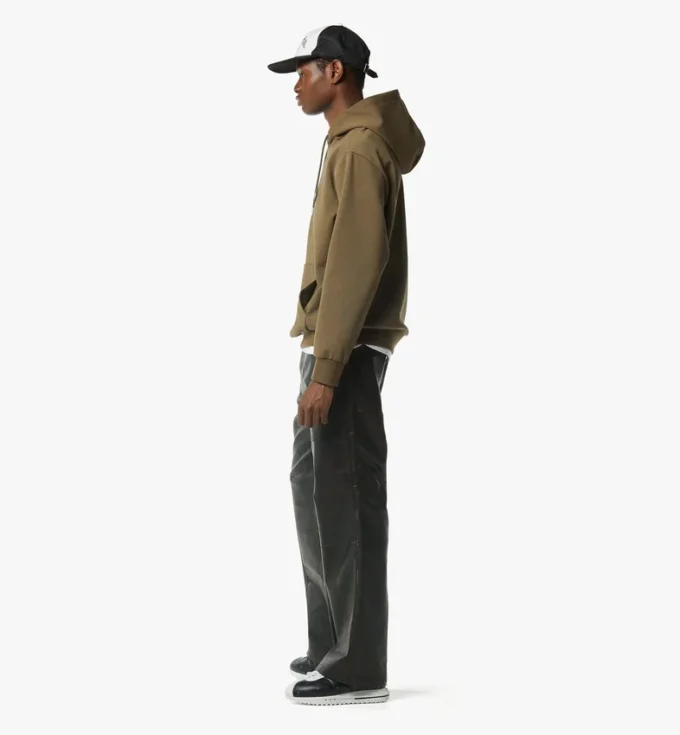Felpa con cappuccio in ponte con patch con logo Essential