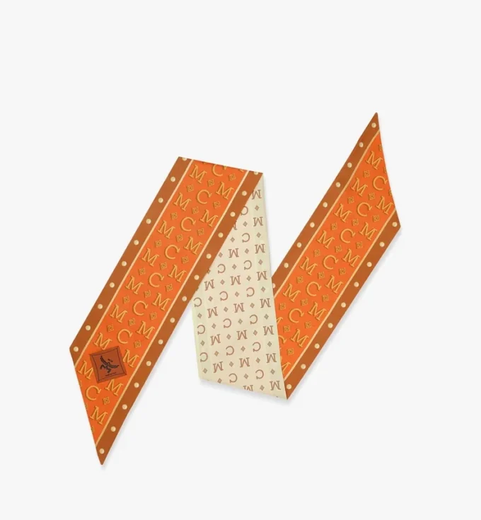 Foulard petite con monogramma in seta biologica Foulard petite con monogramma in seta biologica