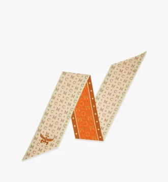 Foulard petite con monogramma in seta biologica