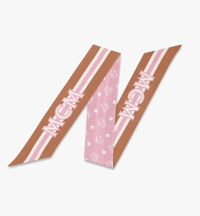 Foulard petite con stampa monogramma in seta biologica