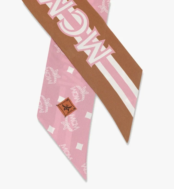 Foulard petite con stampa monogramma in seta biologica