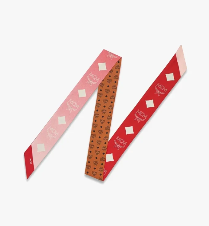 Foulard piccolo reversibile con stampa Monogram in seta biologica